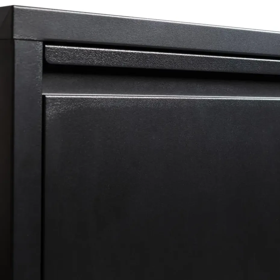 WOOOD Sabine 3-Vaks Schoenenkast - Metaal - Zwart - 103x66x16