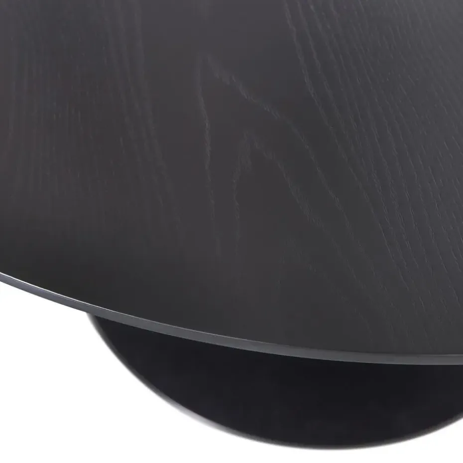 WOOOD Sammy Ronde Eettafel - MDF/staal - Zwart - 75x120x120