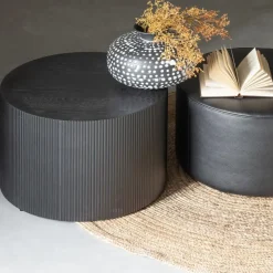 WOOOD Sanne Bijzettafel - Mdf - Zwart - 40x60x60