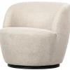 WOOOD Serra Draaifauteuil - Polyester - Off White - 68x70x77