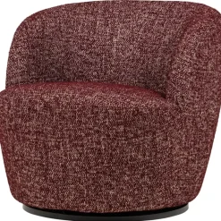 WOOOD Serra Draaifauteuil - Melange Stof - Bordeauxrood - 68x70x77