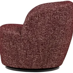 WOOOD Serra Draaifauteuil - Melange Stof - Bordeauxrood - 68x70x77