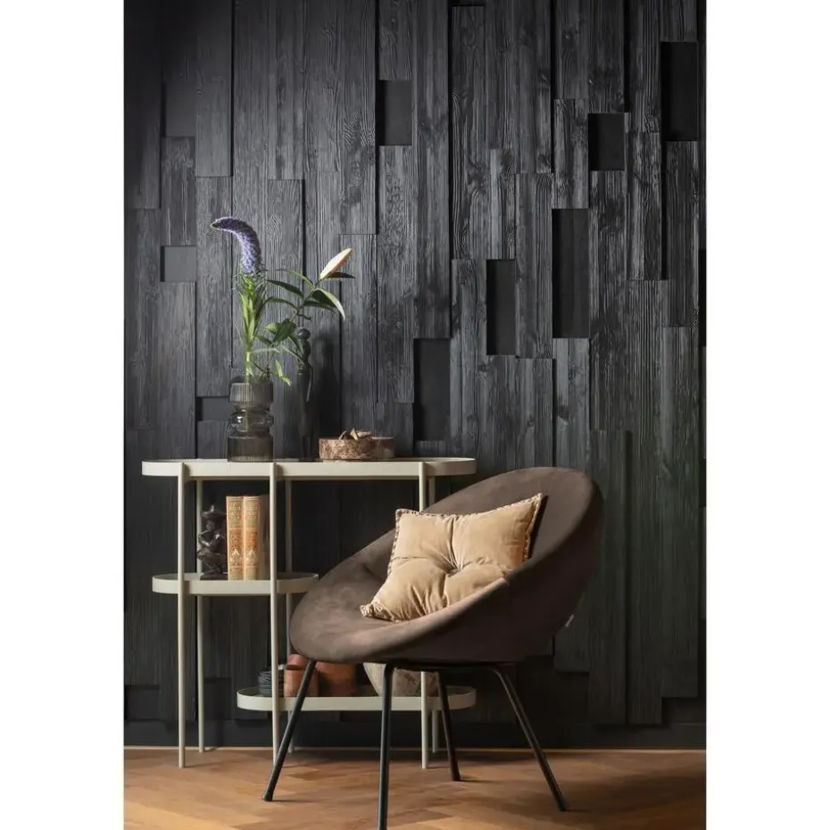 WOOOD Sidetable Noan - Hout/Metaal - Beige - 80x90x28