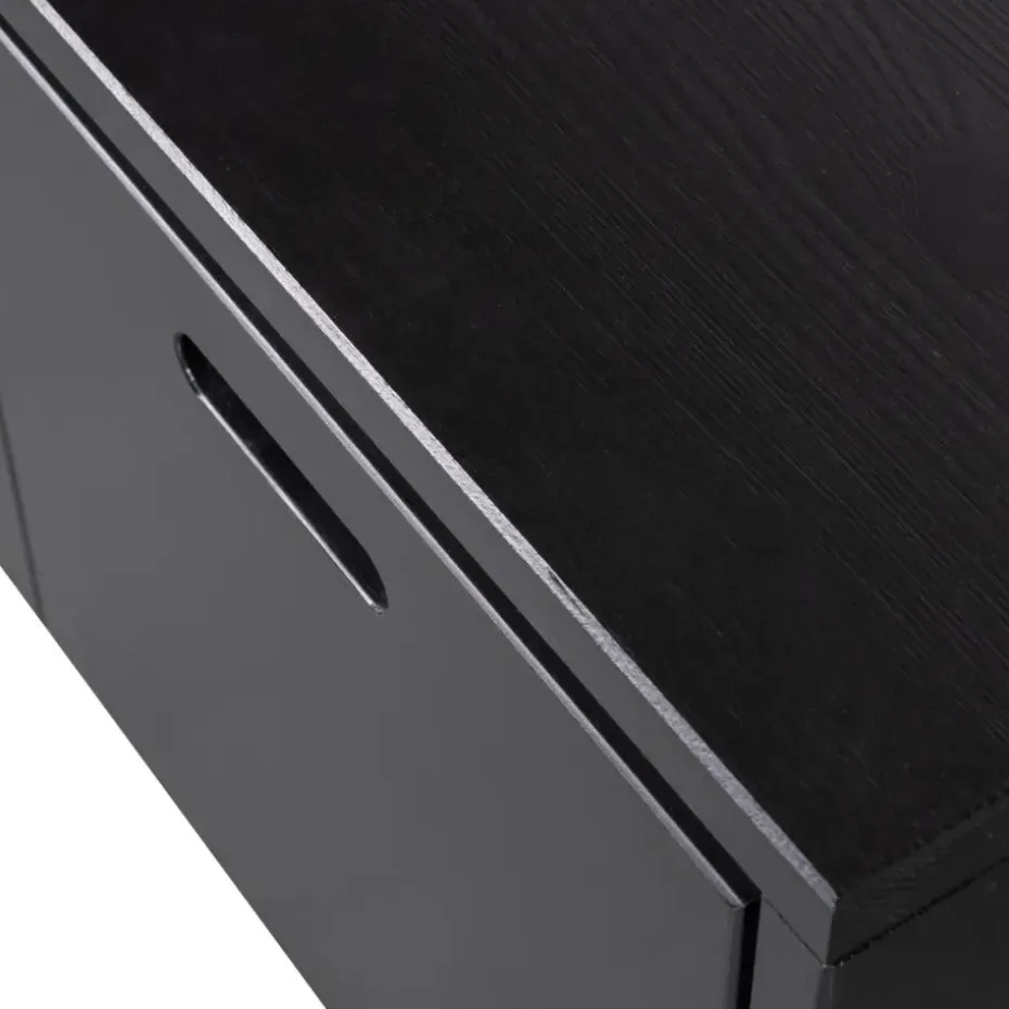 WOOOD Silke Kistbank Met Lades - Grenen - Diepzwart - 36x120x50