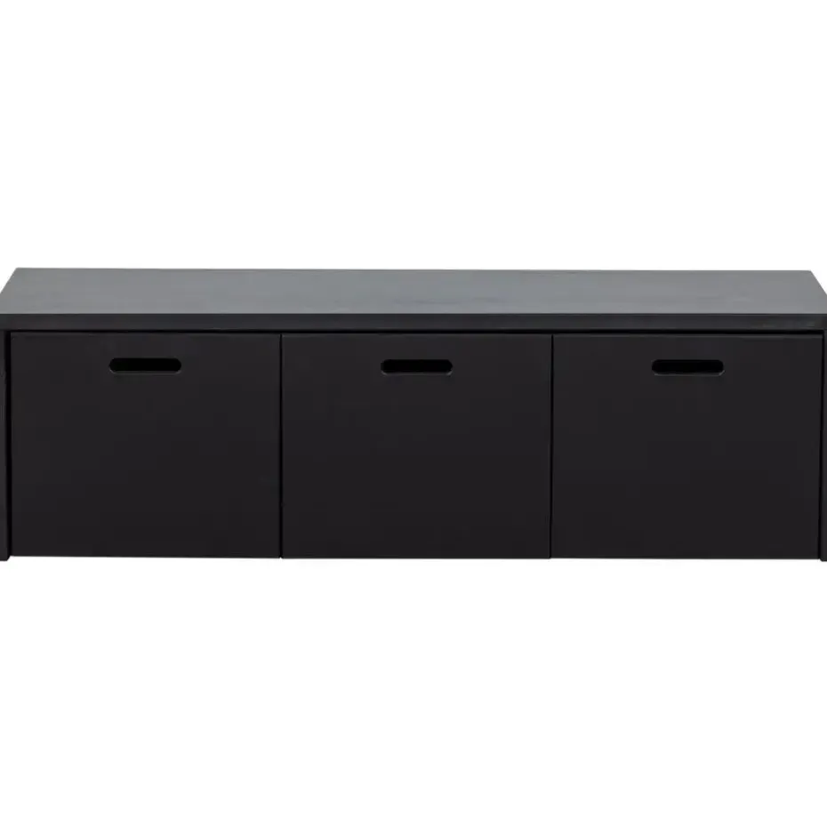 WOOOD Silke Kistbank Met Lades - Grenen - Diepzwart - 36x120x50