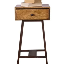 WOOOD Skybox Sidetable - Hout/Metaal - Naturel - 70x45x30