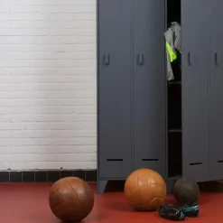 WOOOD Stijn Kledingkast 2-Deurs - Grenen - Staal Grijs - 103x187x40