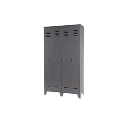 WOOOD Stijn Kledingkast 2-Deurs - Grenen - Staal Grijs - 103x187x40