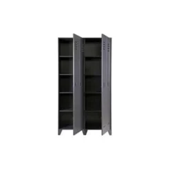 WOOOD Stijn Kledingkast 2-Deurs - Grenen - Staal Grijs - 103x187x40