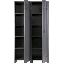 WOOOD Stijn Kledingkast 2-Deurs - Grenen - Staal Grijs - 103x187x40