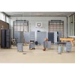 WOOOD Stijn Kledingkast 2-Deurs - Grenen - Staal Grijs - 103x187x40