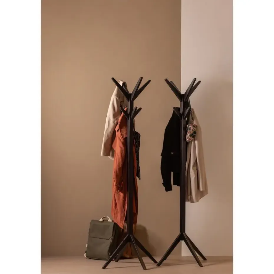 WOOOD Studio Staande Kapstok - Berken - Zwart - 178x45x45