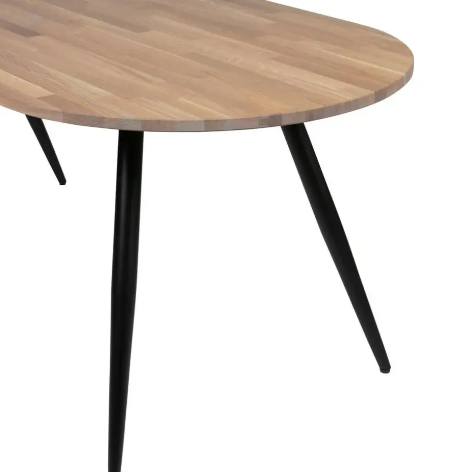 WOOOD Tablo Ovaal Tafelblad Incl. 2-Standen Poot - Grijs -74,4x220x90