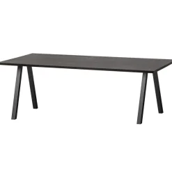 WOOOD Tablo Tafel met 2-stand Poot - Eiken/Metaal - Zwart - 75x180x90