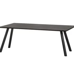 WOOOD Tablo Tafel met 2-stand Poot - Eiken/Metaal - Zwart - 75x180x90