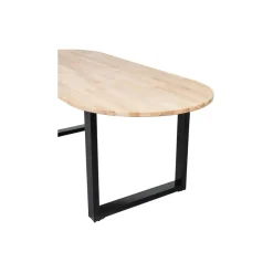 WOOOD Tablo Tafel Ovaal met U-Poot - Eiken/Metaal - 75x220x90