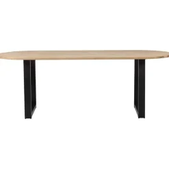 WOOOD Tablo Tafel Ovaal met U-Poot - Eiken/Metaal - 75x220x90
