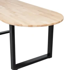 WOOOD Tablo Tafel Ovaal met U-Poot - Eiken/Metaal - 75x220x90