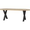 WOOOD Tablo Tafel Ovaal met Alkmaar Poot - Eiken/Metaal - 75x220x90