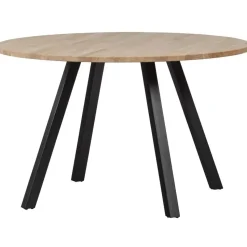 WOOOD Tablo Tafel Rond met 2-Standen Poot - Eiken/Metaal - 75x120x120
