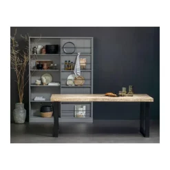 WOOOD Tablo Tafel Visgraat met U-Poot - Mango - 75x200x90