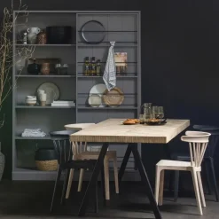 WOOOD Tablo Tafelblad - Mango Visgraat - White Wash - 5,5x200x90