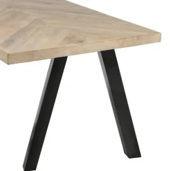 WOOOD Tablo Tafelblad - Mango Visgraat - White Wash - 5,5x200x90