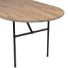 WOOOD Tablo Tafelblad Ovaal Incl. H-Poot - Onbehandeld - Eiken/Metaal