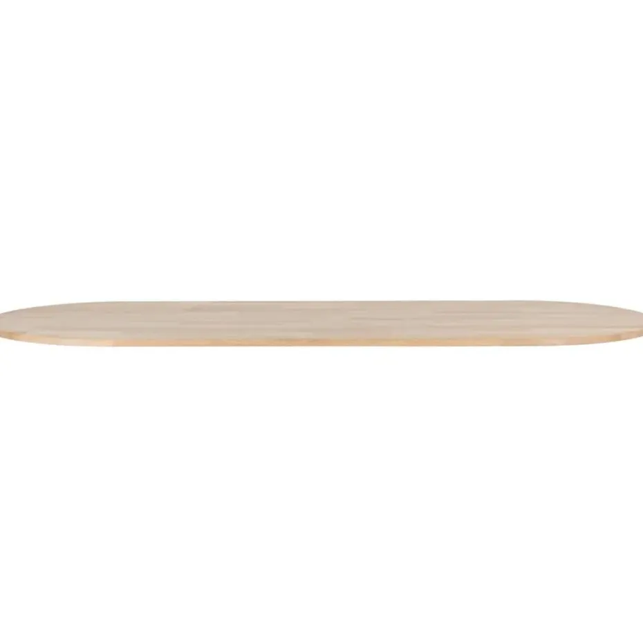 WOOOD Tablo Tafelblad Ovaal Incl. H-Poot - Onbehandeld - Eiken/Metaal