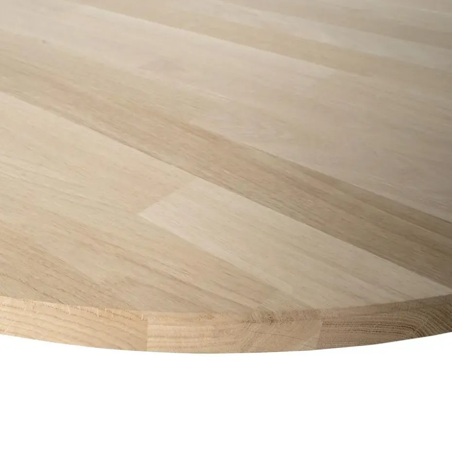 WOOOD Tablo Tafelblad Ovaal Incl. H-Poot - Onbehandeld - Eiken/Metaal