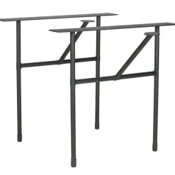 WOOOD Tablo Tafelblad Ovaal Incl. H-Poot - Onbehandeld - Eiken/Metaal