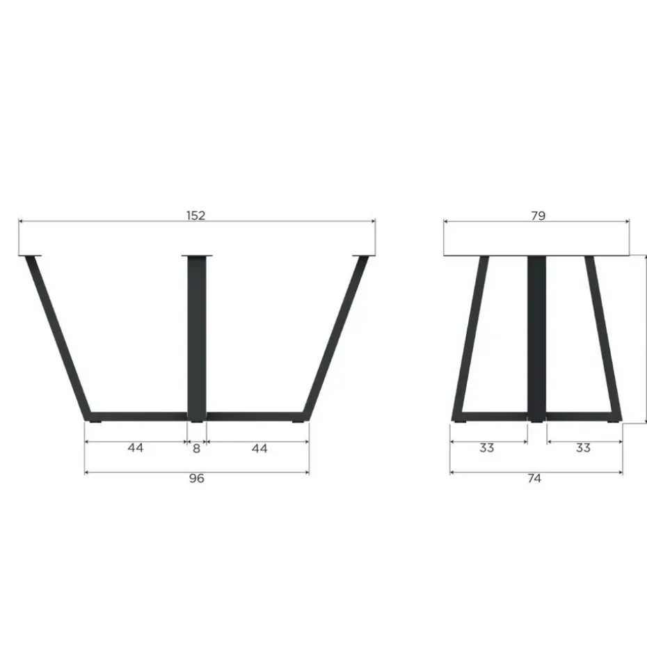 WOOOD Tablo Tafelpoot - Metaal - Zwart - 73x147x71