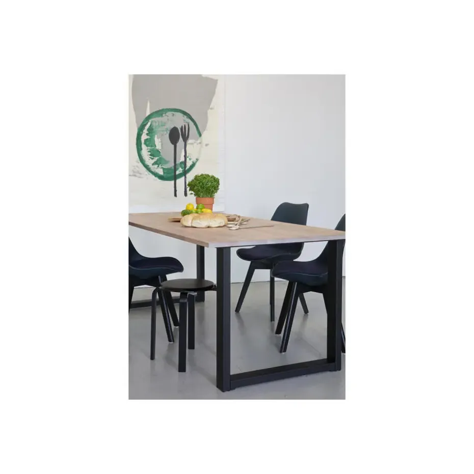 WOOOD Tablo U-Poot/Maastricht 1 Stuk - Metaal - Zwart - 72x79x10