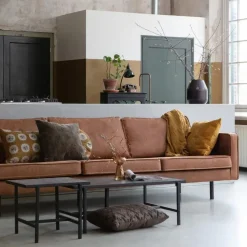 WOOOD Turn Around Bijzettafel - Hout/Metaal - Zwart - 40x50x44