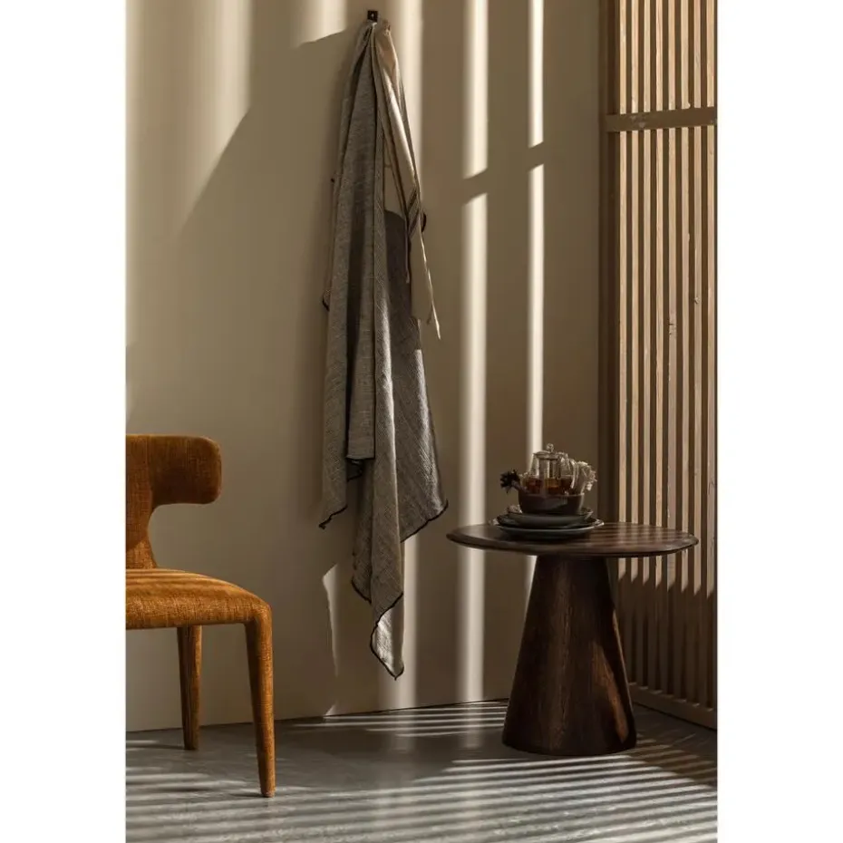 WOOOD Unique Plaid - Viscose/Linnen - Zwart/Off White - 53x49x48