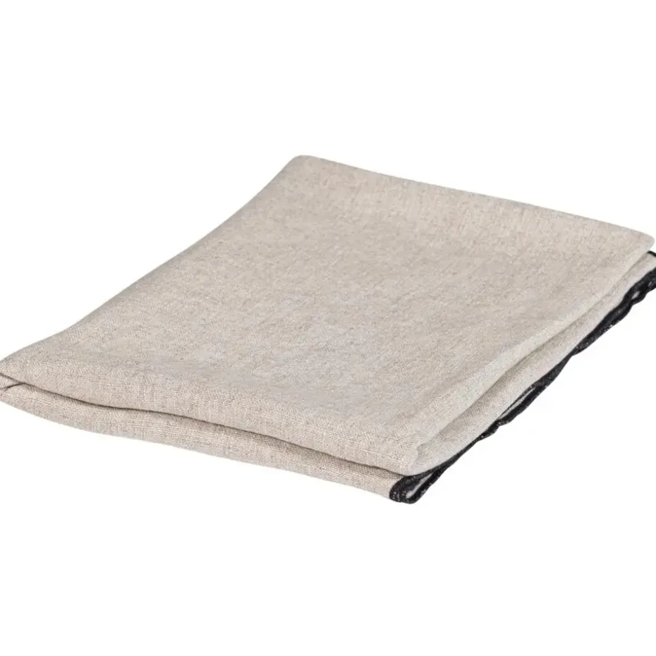 WOOOD Unique Plaid - Viscose/Linnen - Zwart/Off White - 53x49x48