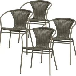 WOOOD Weston Stoelen Buiten - Rattan/Metaal - Jungle - Set van 4