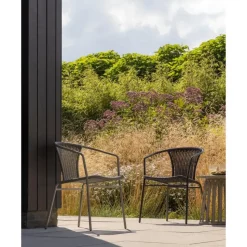 WOOOD Weston Stoelen Buiten - Rattan/Metaal - Jungle - Set van 4