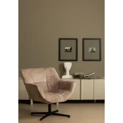 WOOOD Wibo Draaifauteuil - Chenille - Taupe - 94x71x83