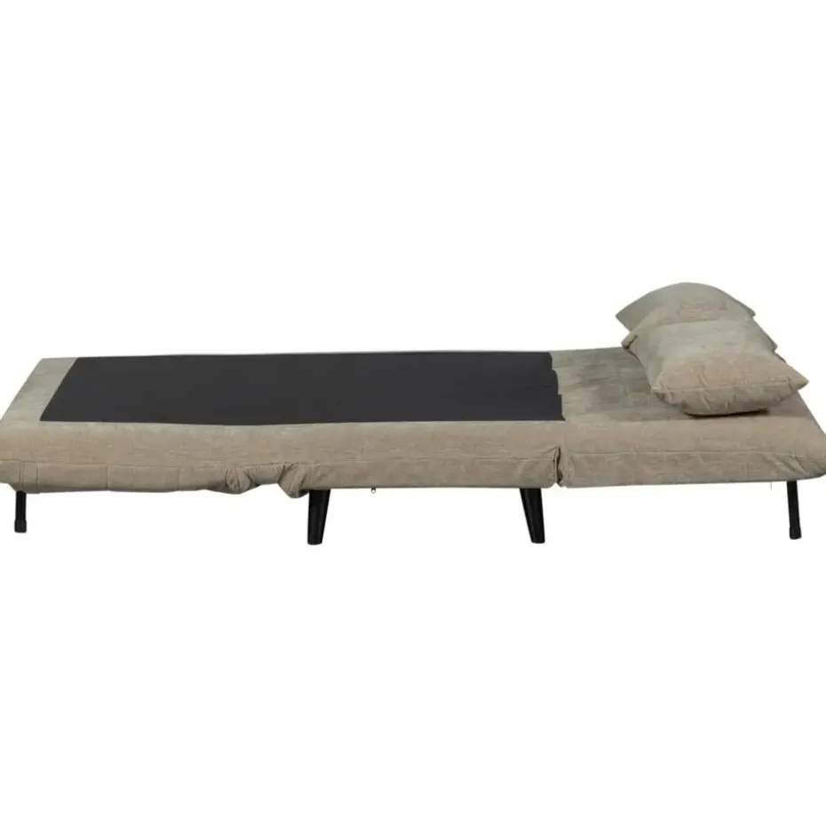 WOOOD Xem Slaapbank - 1-Persoons - Chenille stof - Naturel - 80x122x92