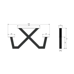WOOOD X-Poot Picknick Buiten Tablo - Metaal - Zwart - 70x142x13