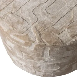 WOOOD Yago Poef - Polyester - Naturel - 43x60x60