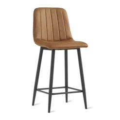 2x Barkruk Jax - Microleder Cognac (Set van 2)