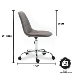Xairo Rome - Bureaustoel - Stof - Donkergrijs