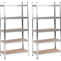 XITTA - Stellingkast set van 2 - Zilver - 150 cm - Staal