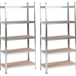 XITTA - Stellingkast set van 2 - Zilver - 150 cm - Staal