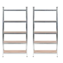 XITTA - Stellingkast set van 2 - Zilver - 150 cm - Staal