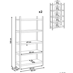 XITTA - Stellingkast set van 2 - Zilver - Staal