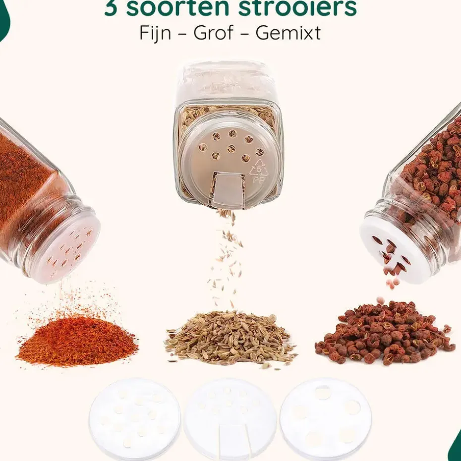 XIVADA Kruidenrek met 24 potjes - Organizer lade liggend - Met labels