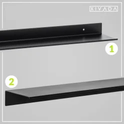 XIVADA Wandrek Rosa - Industrieel - Aluminium - Boren - Zwart - 60 cm